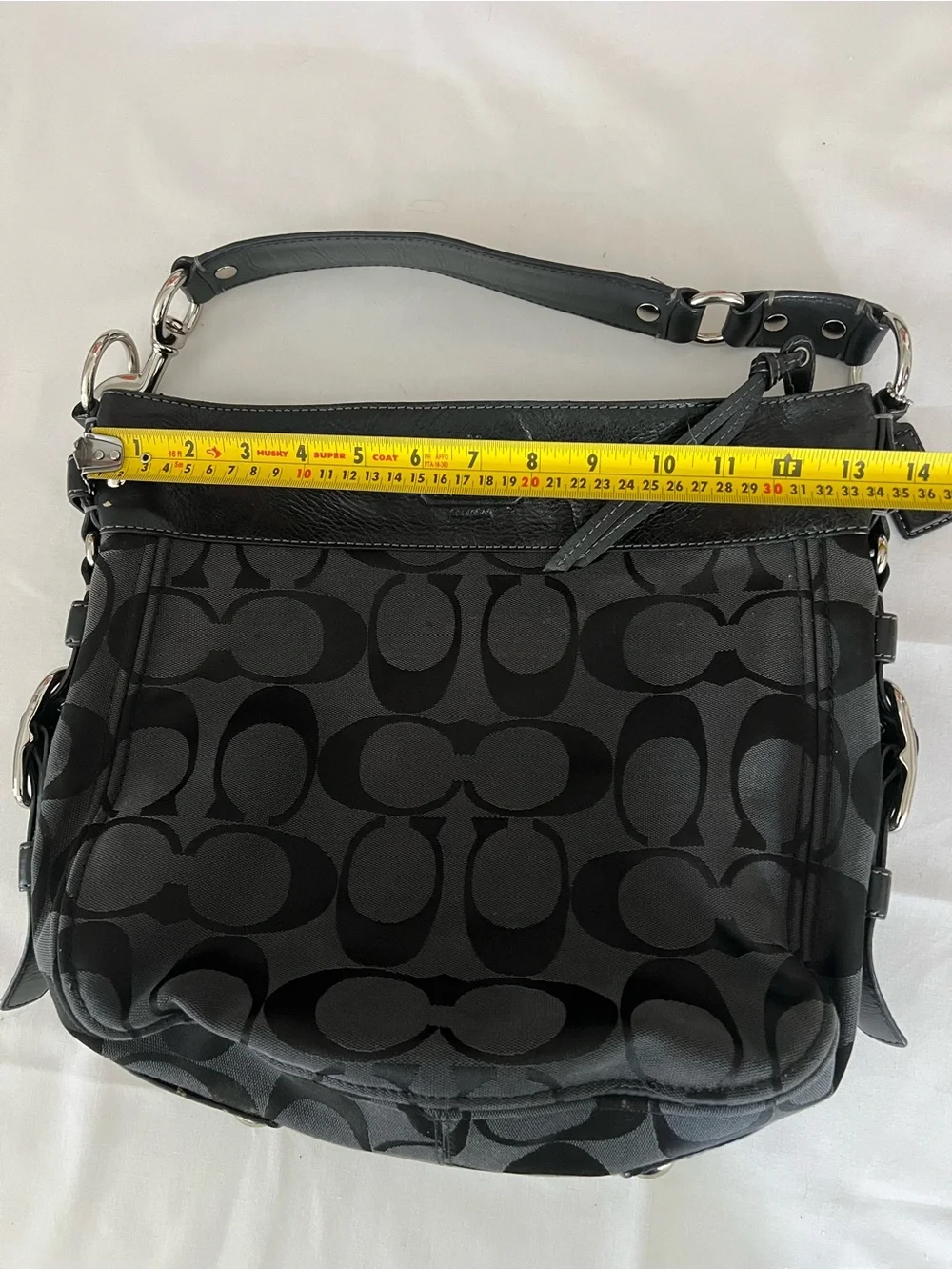 Coach Signature C Hobo Shoulder Bag | Black/Gray Jacquard | Late 2000s Y2K